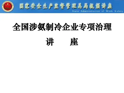 涉氨制冷企业专项治理讲座