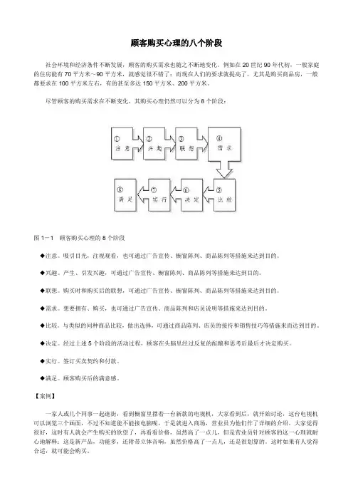 顾客购买心理的八个阶段