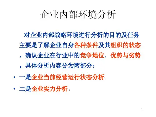 企业经营战略之企业内部环境分析