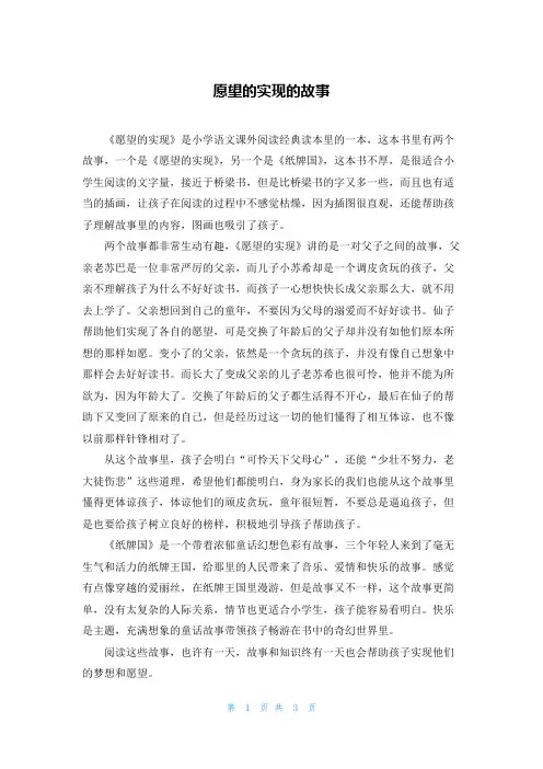 愿望的实现的故事