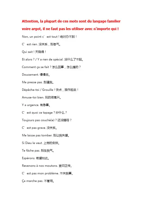 法国人最常用的口语