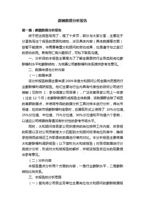 薪酬数据分析报告