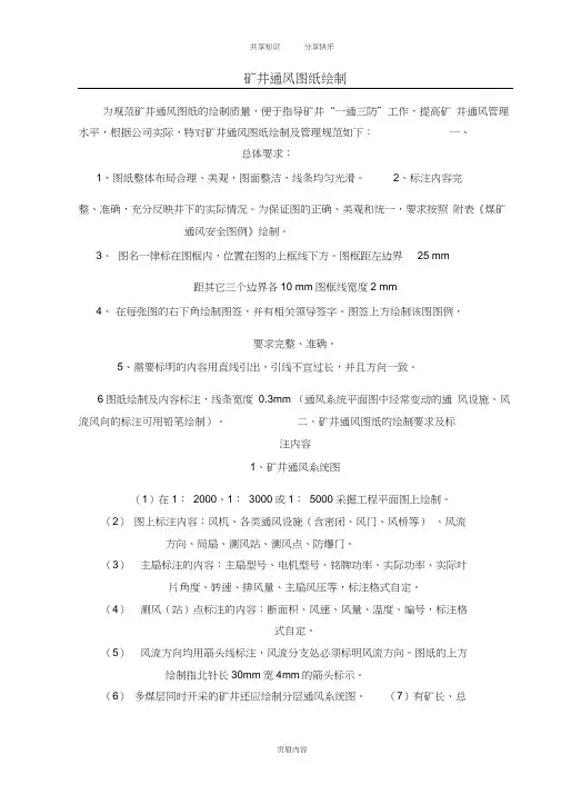 矿井通风系统图纸绘制及图例
