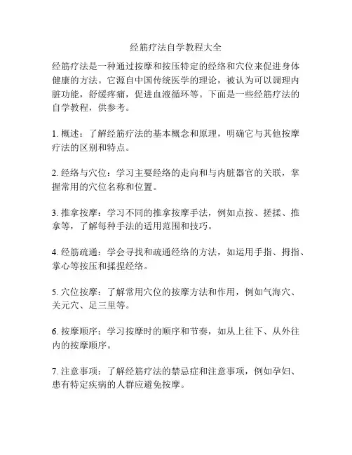 经筋疗法自学教程大全