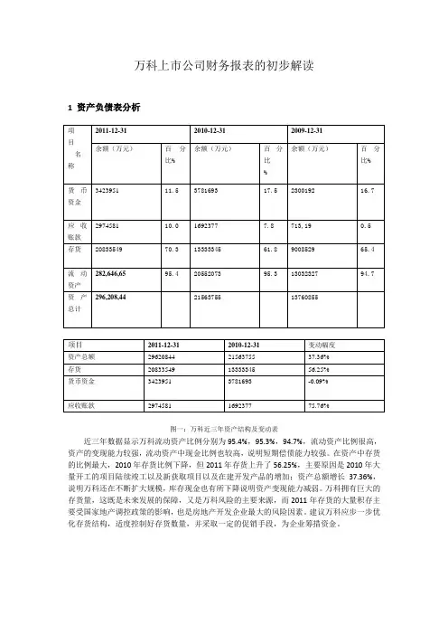 万科财务报表分析
