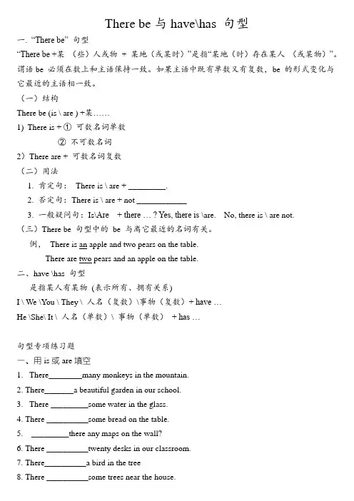 There_be与have_has区别及练习