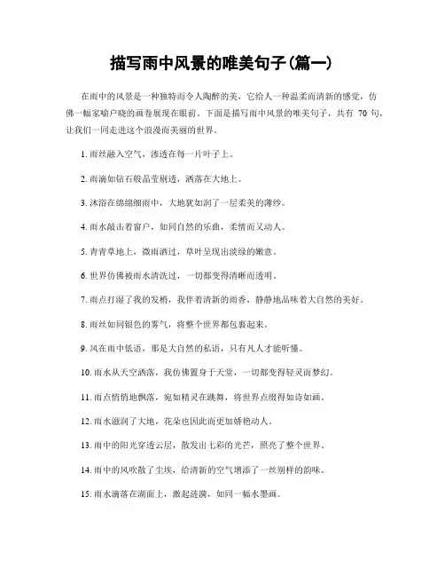描写雨中风景的唯美句子(精选两篇)
