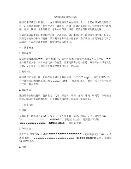 常用藏语知识点总结图