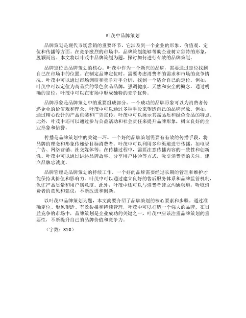 叶茂中品牌策划