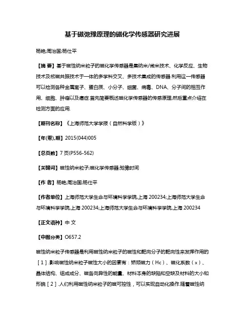 基于磁弛豫原理的磁化学传感器研究进展