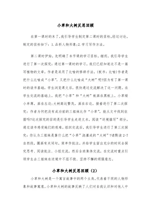 小草和大树反思回顾（2篇）