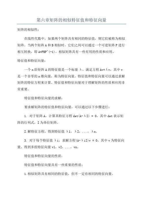 第六章矩阵的相似特征值和特征向量