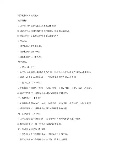 摄像构图知识教案初中