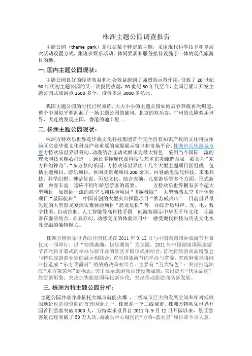 主题公园调查报告