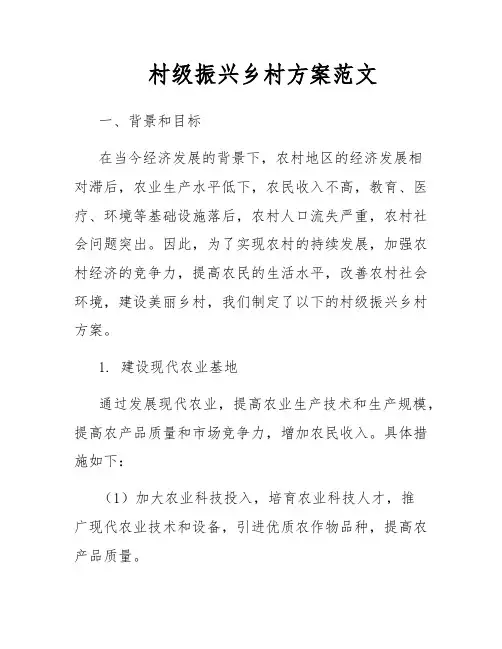 村级振兴乡村方案范文