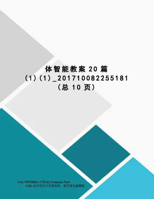 体智能教案20篇
