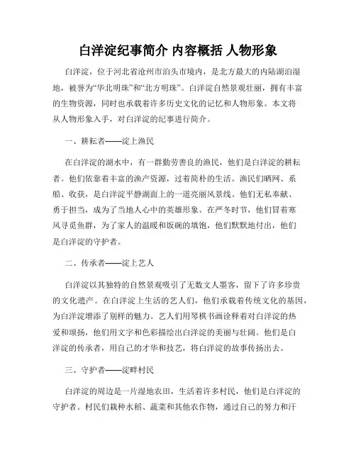 白洋淀纪事简介 内容概括 人物形象3