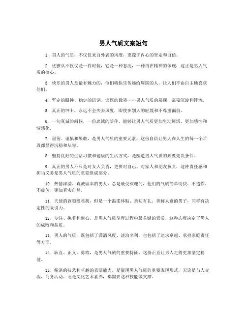 男人气质文案短句