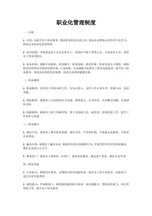 职业化管理制度