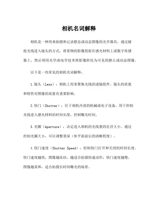 相机名词解释