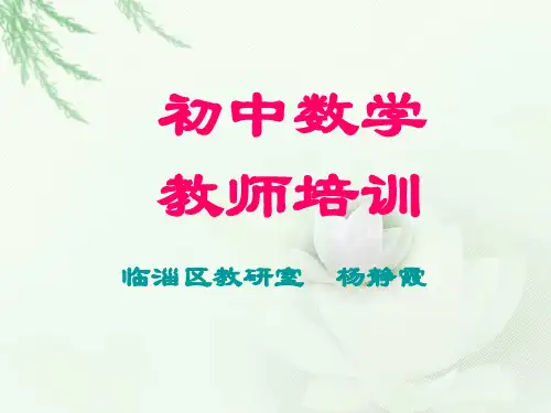 初中数学教师培训资料 PPT 课件