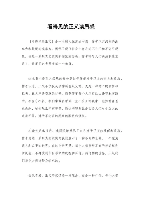 看得见的正义读后感