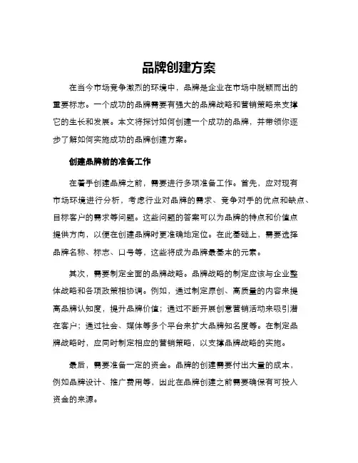 品牌创建方案