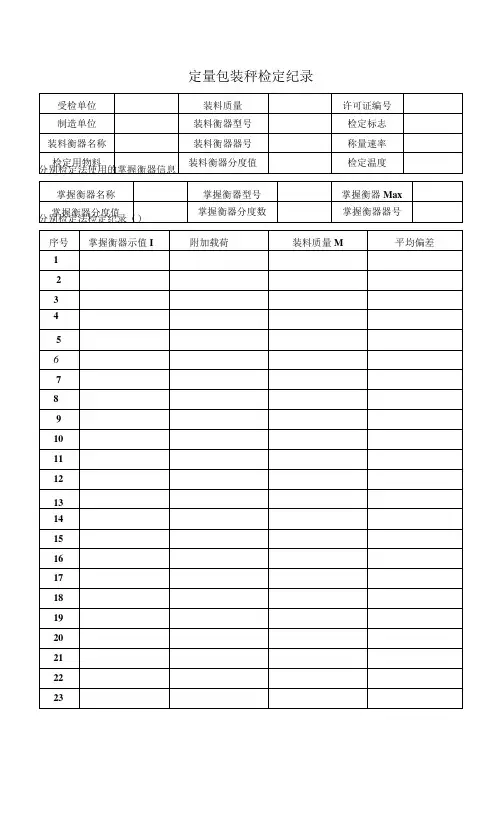 定量包装秤检定记录
