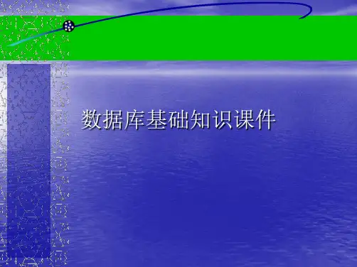 数据库基础知识PPT讲稿