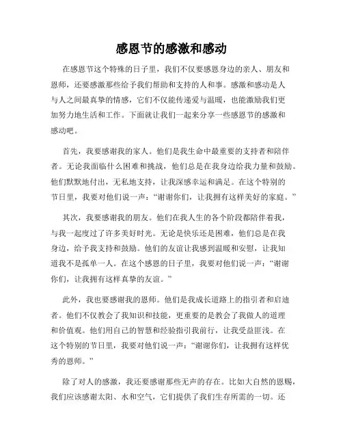 感恩节的感激和感动