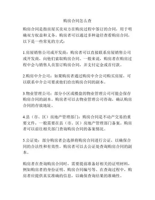 购房合同怎么查