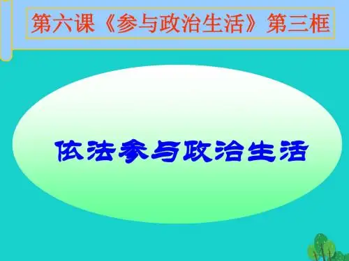 九年级政治全册第三单元第六课第三框依法参与政治生活课件 新人教版