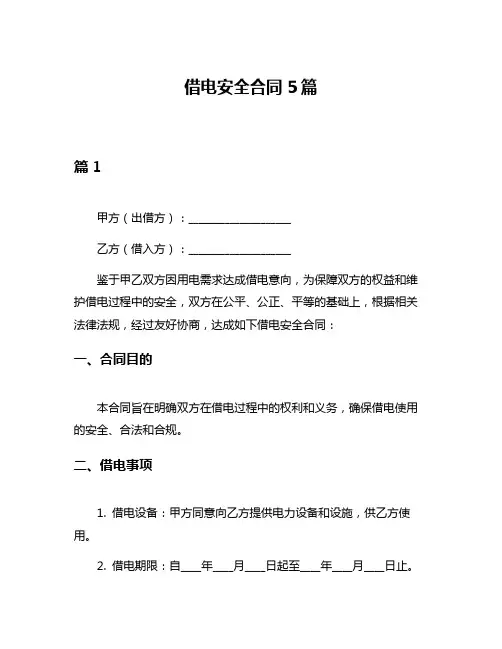 借电安全合同5篇