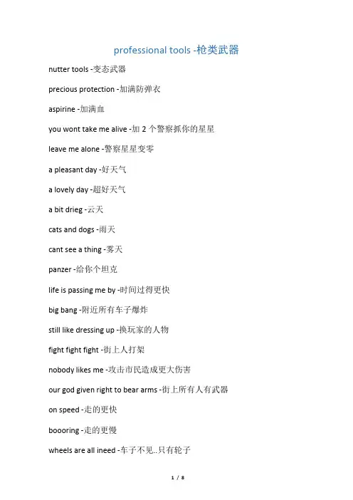 侠盗飞车罪恶都市秘籍大全(完美版)