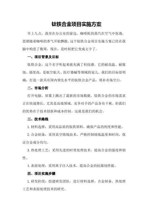 钛铁合金项目实施方案