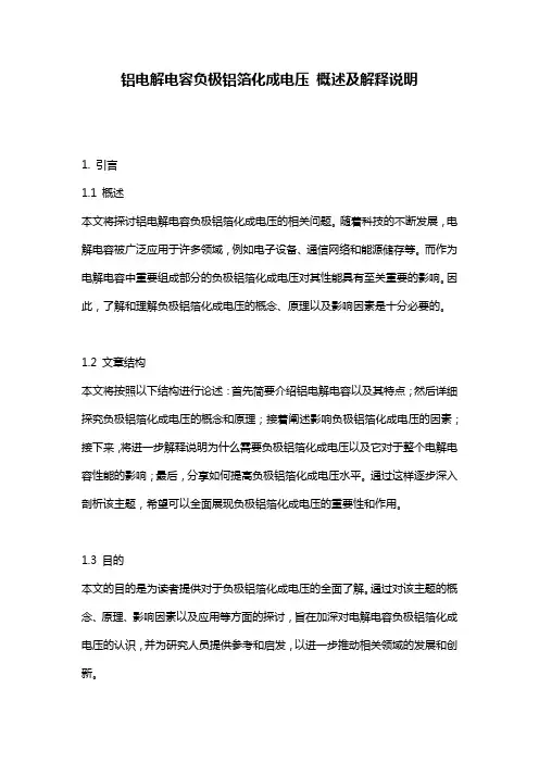 铝电解电容负极铝箔化成电压_概述及解释说明