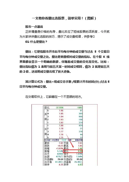 一文教你看量比选股票，简单实用！（图解）