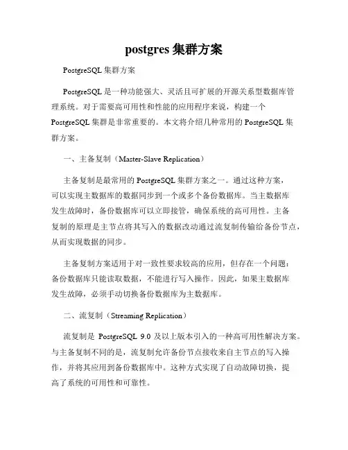 postgres 集群方案