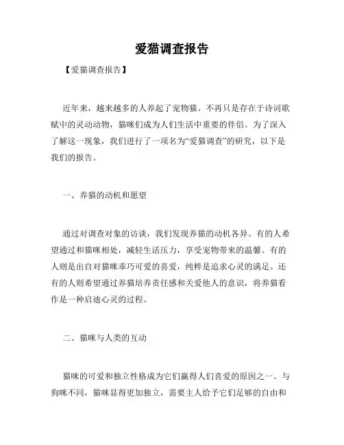 爱猫调查报告