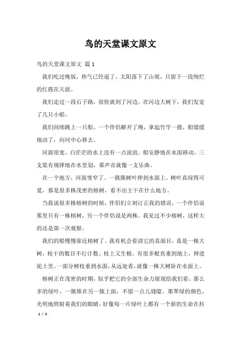 鸟的天堂课文原文