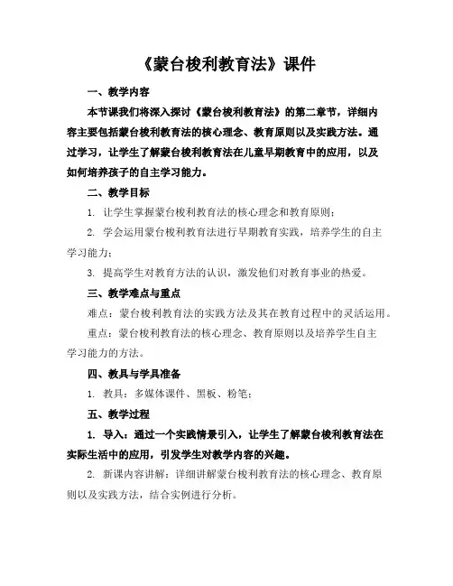 《蒙台梭利教育法》课件