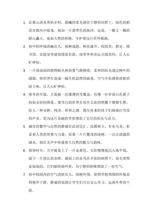 初中优秀环境描写片段