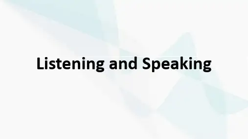 Unit 3 Sports and Fitness Listening and Speaking课件
