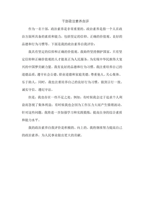 干部政治素养自评