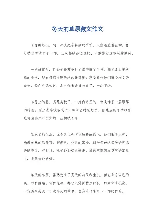 冬天的草原藏文作文