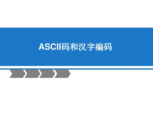 ASCII码和汉字编码