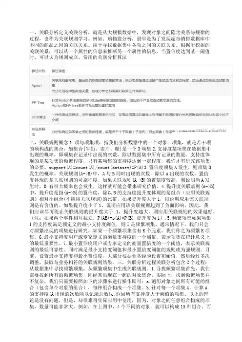数据分析之关联分析