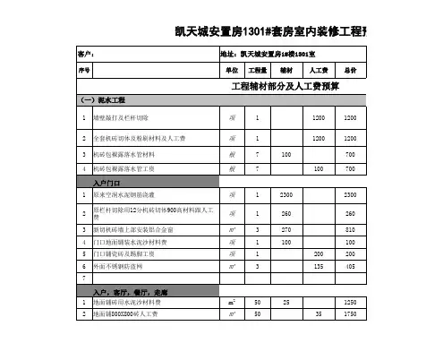 装修预算-20170315