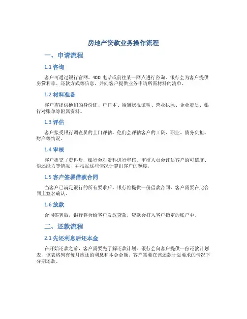 房地产贷款业务操作流程