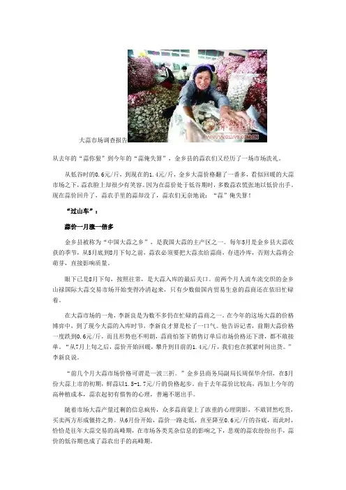 大蒜市场调查报告